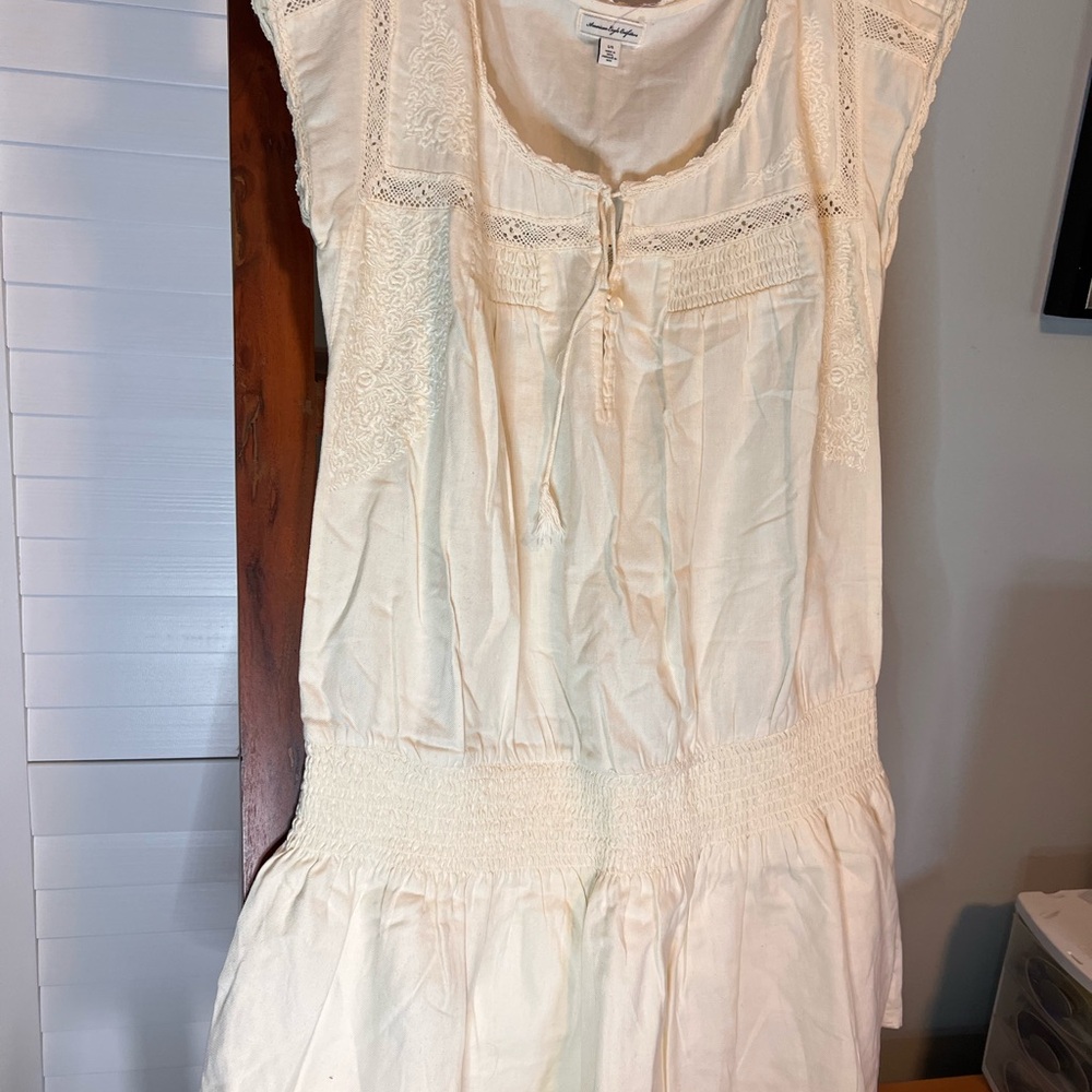 American Eagle Outfitters Cream Lace Dress
